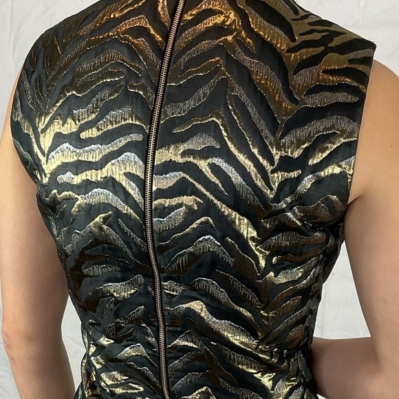 Roberto Cavalli stunning gold & black print dress - Picture 7 of 11